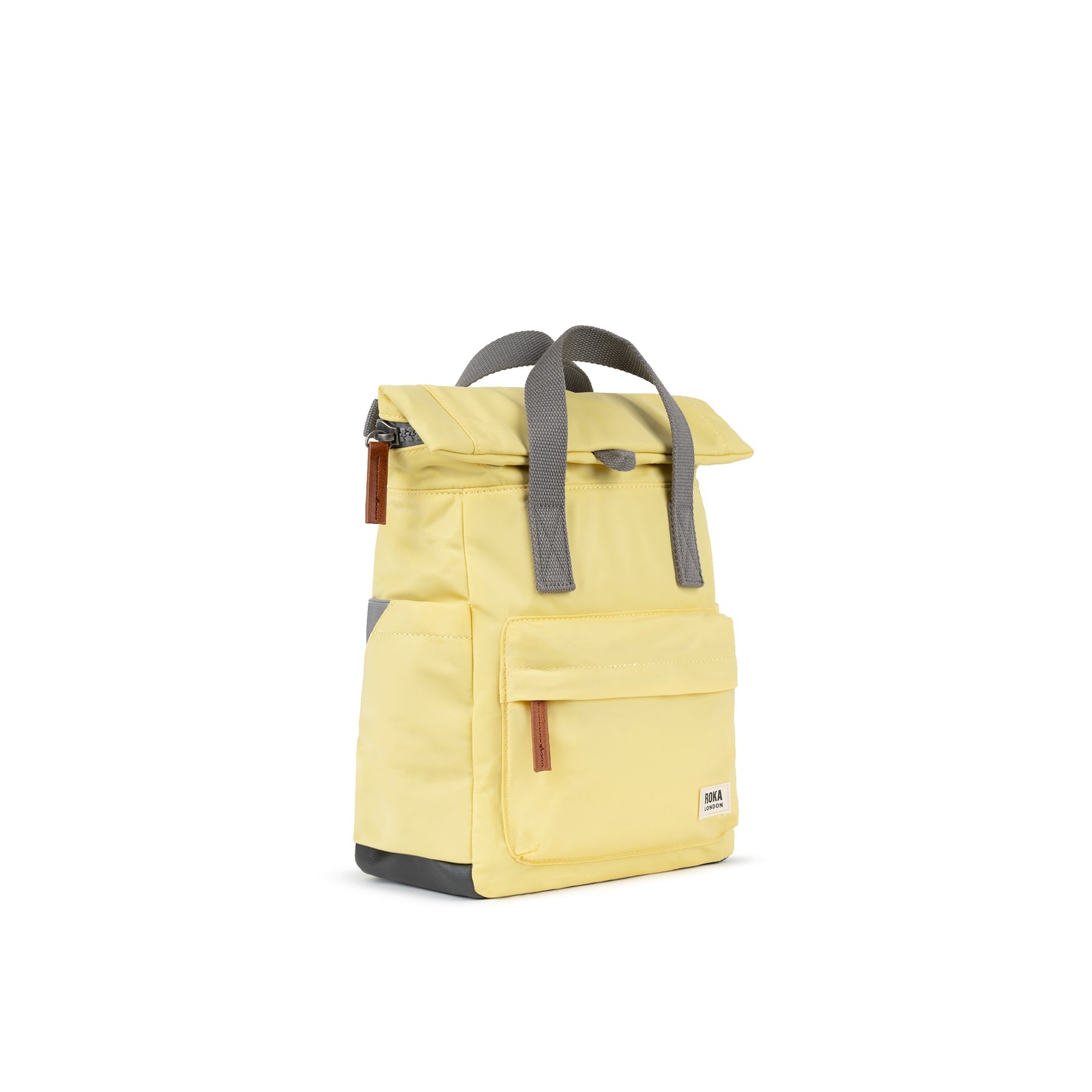 mochila roka london canfield b small sustainable nylon citron backpack