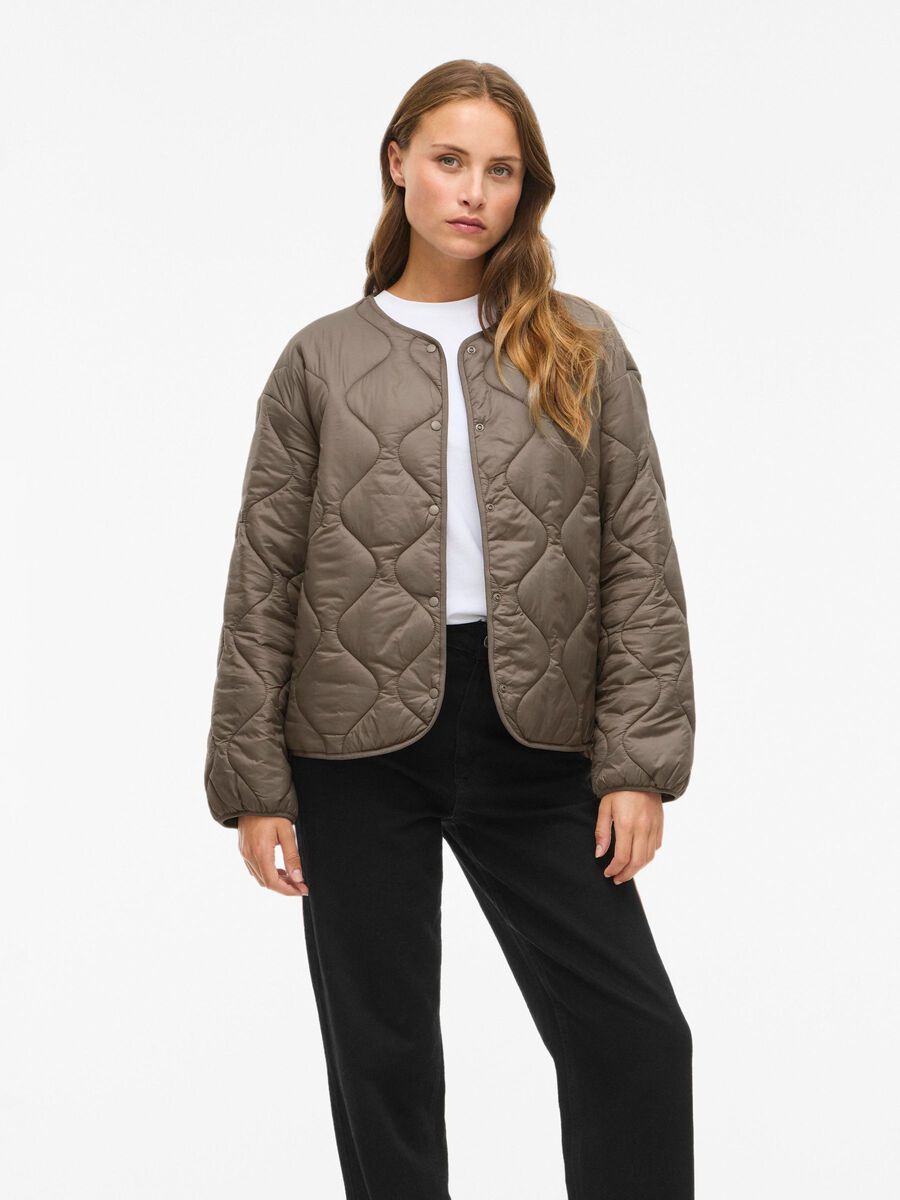 chaqueta color topo con bolsillos Vila