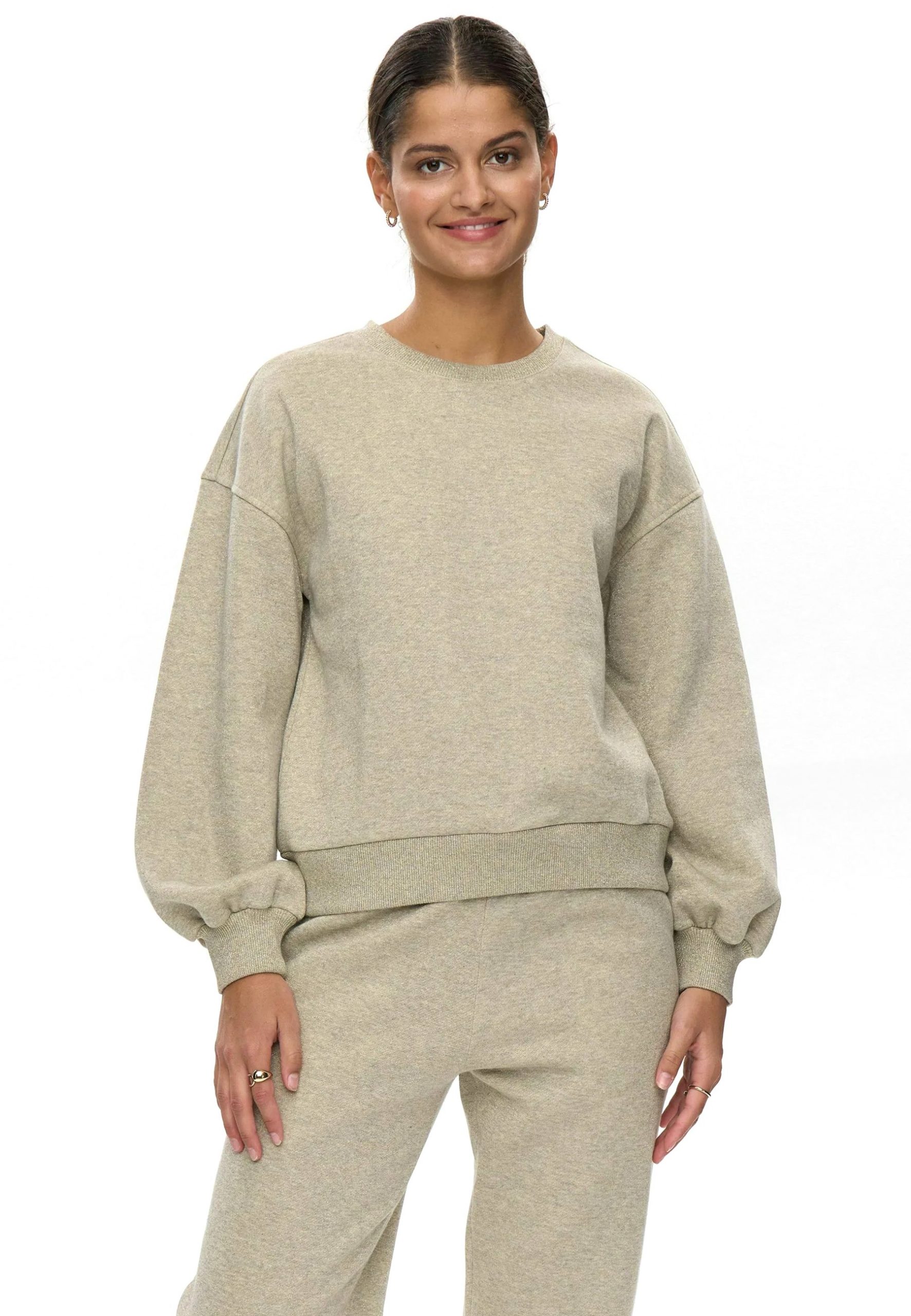 Sudadera gris glitter Nucalli mujer