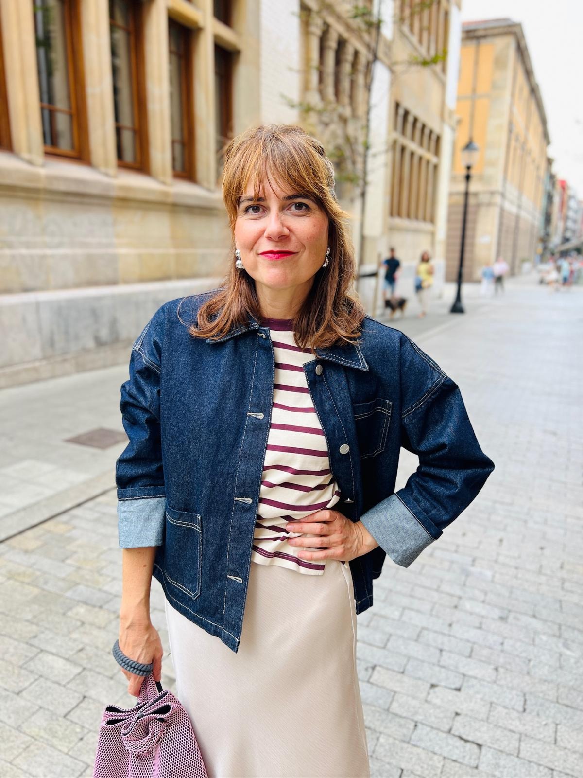 chaqueta roumartine denim vila rouge mujer