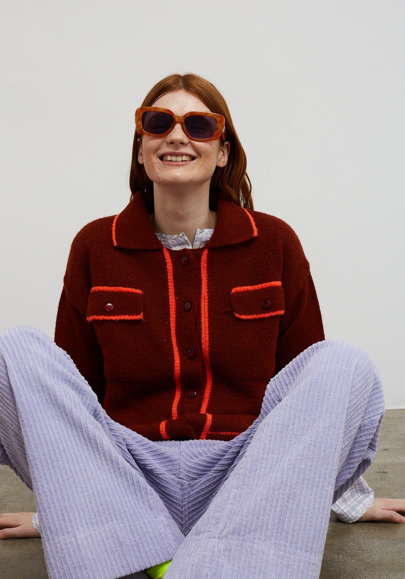 chaqueta de mujer de punto color marron hope dr bloom