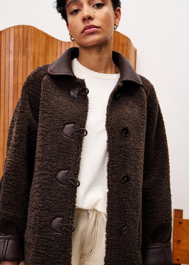 chaqueta de mujer reversible marron honeybush frnch