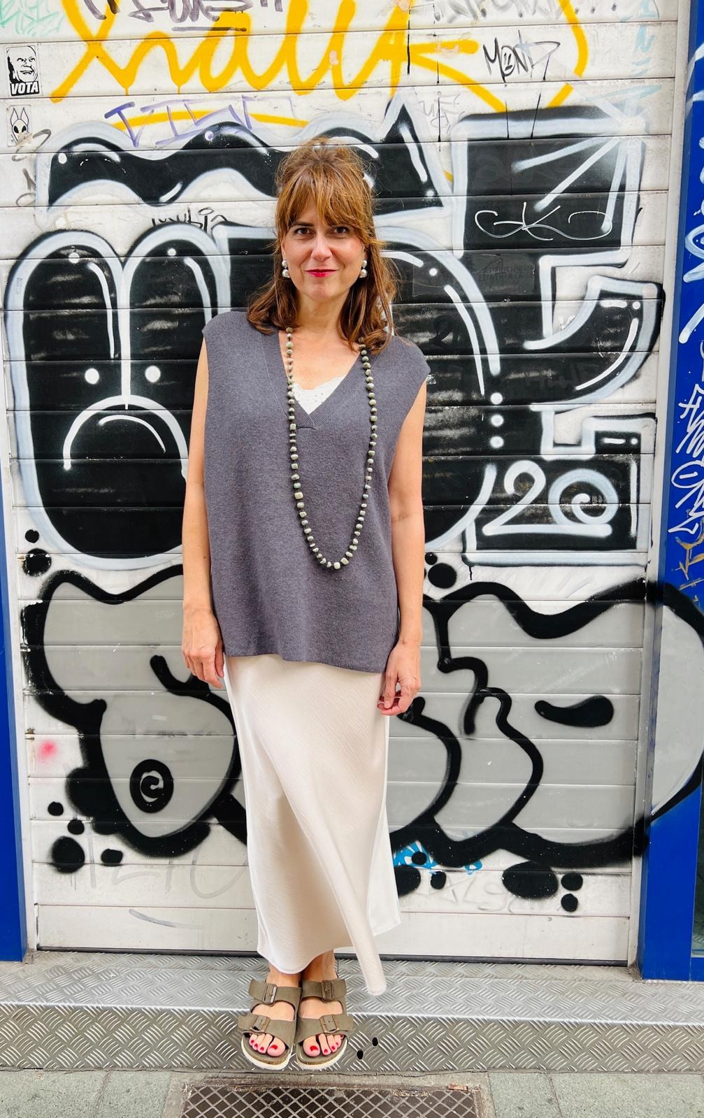 falda nuovo numph chaleco gris vila