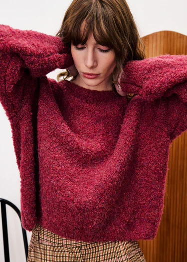 jersey de mujer camelia frnch punto grueso color vino