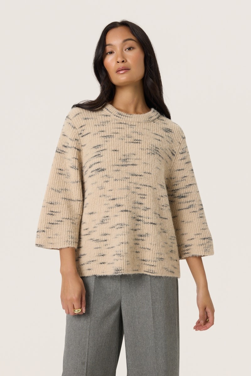 jersey de mujer manga 3/4 jaspeado, liora, soaked in luxury