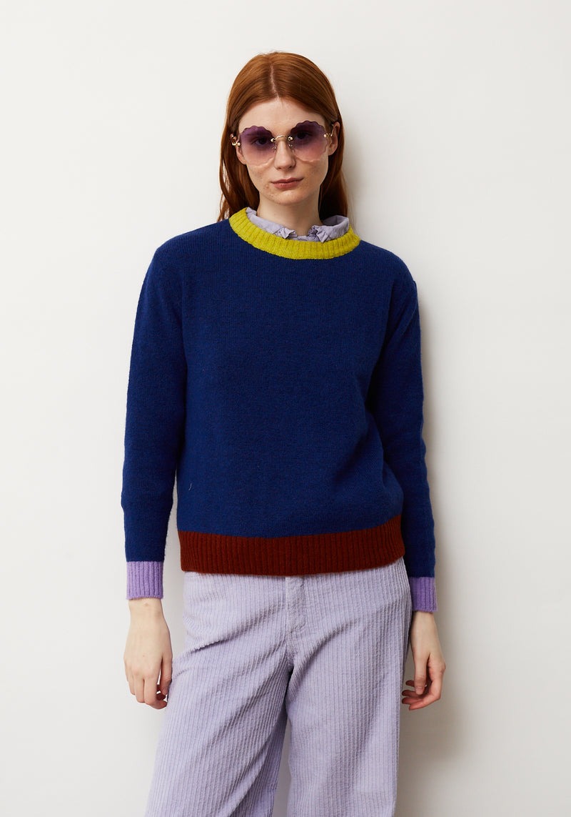 jersey azul de mujer con elasticos de color moss dr bloom