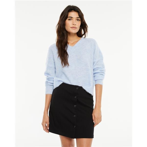 jersey de mujer con pico en un color azul claro ideal system action punto