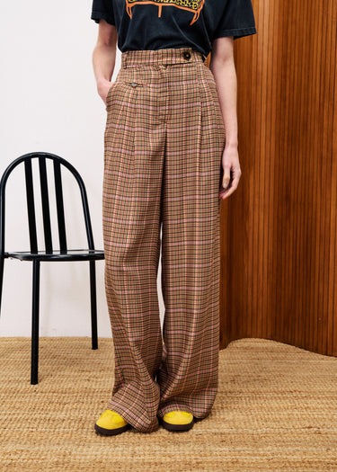 pantalon de mujer de cuadros canelle frnch