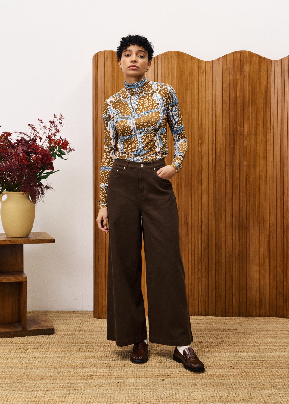 pantalon de mujer marron frnch reglisse