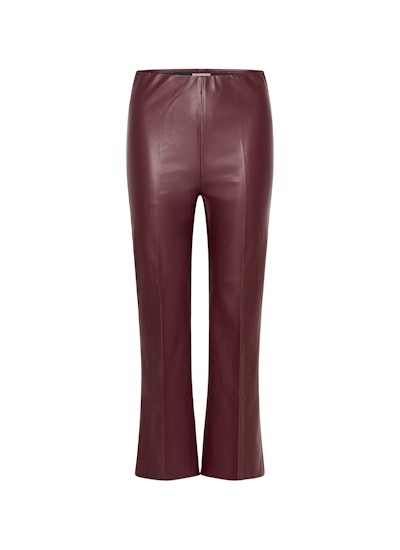 pantalón de mujer polipiel color vino soaked