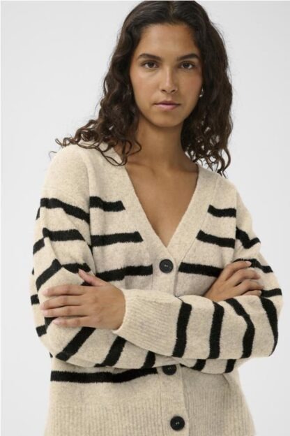 chaqueta de mujer de punto con rayas marineras briony soaked