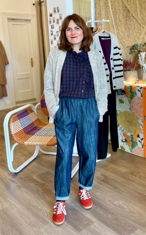 pantalón vaquero de mujer fluido azul